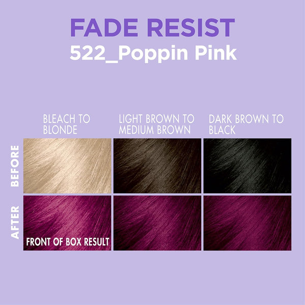 SoftSheen Carson - Dark & Lovely Fade Resist Permanent Hair Dye Kit #522 (POPPIN PINK)