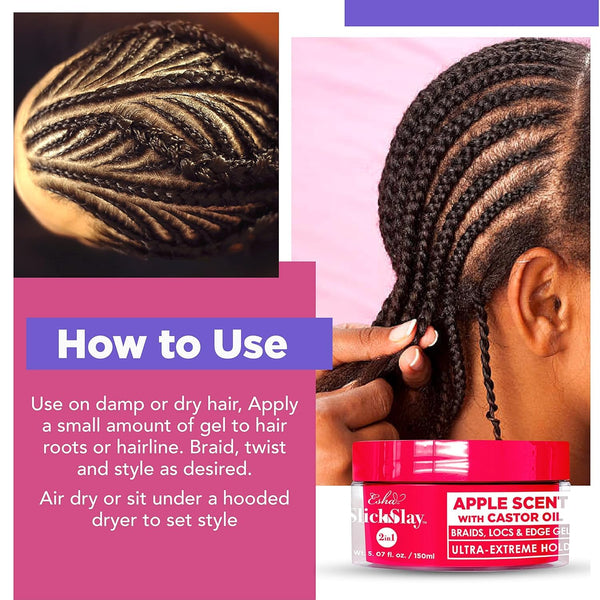 ESHA - Slick N Slay 2-IN-1 Braid & Edge Gel - COCONUT & RICEWATER