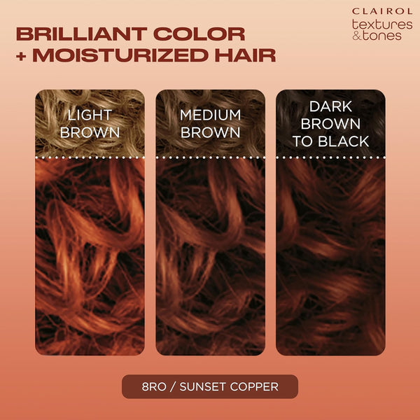 CLAIROL - Texture & Tones Permanent Hair Dye 8RO SUNSET COPPER