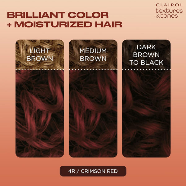 CLAIROL - Texture & Tones Permanent Hair Dye 4R CRIMSON RED