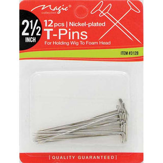 MAGIC COLLECTION - 12PCs Nickel-Plated T-Pins 2 1/2