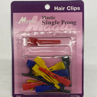 MAGIC COLLECTION -  Plastic Single Prong Hair Clips ASSORTED