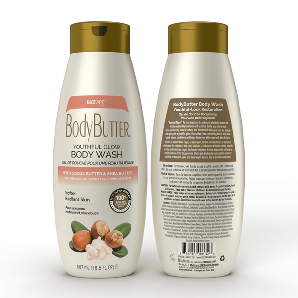 BIOCARE LABS - Body Butter Body Wash Youthful Glow Cocoa Butter & Shea Butter