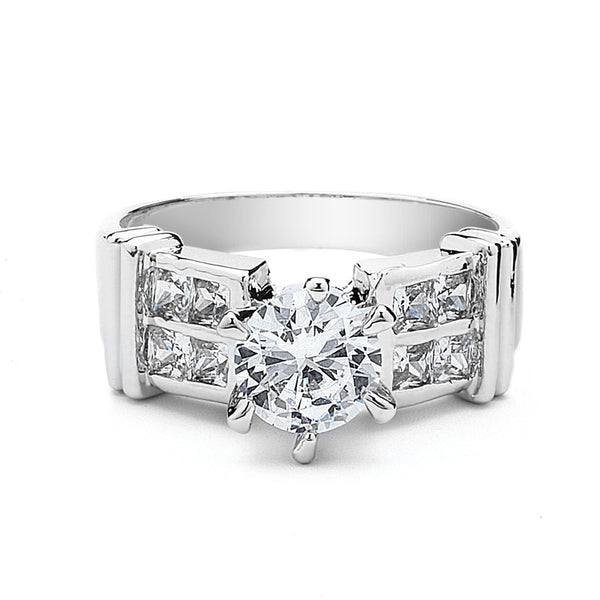 JOY JEWELRY - Cubic Zirconia Silver Ring (99R-023)