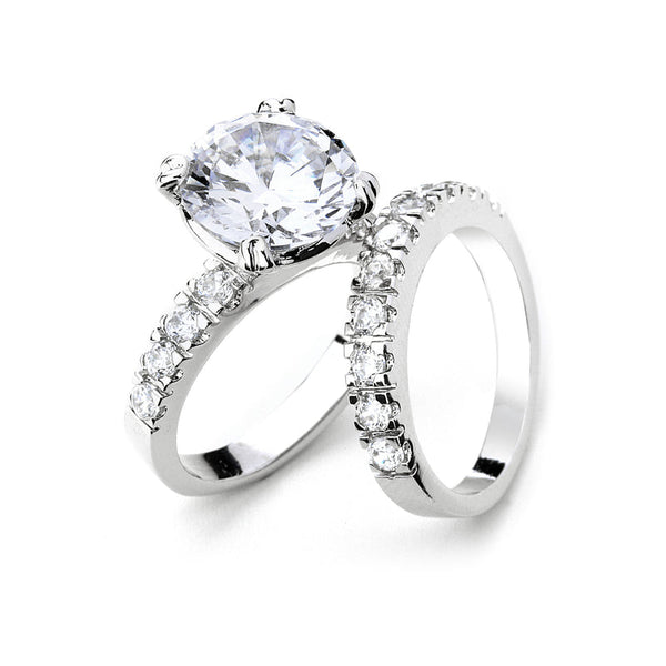 JOY JEWELRY - Cubic Zirconia Silver Ring (99R-030)