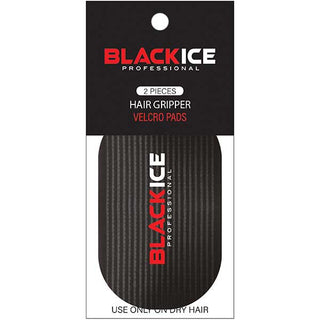 BLACK ICE - Professional 2PCs Hair Gripper Velcro Pads BLACK