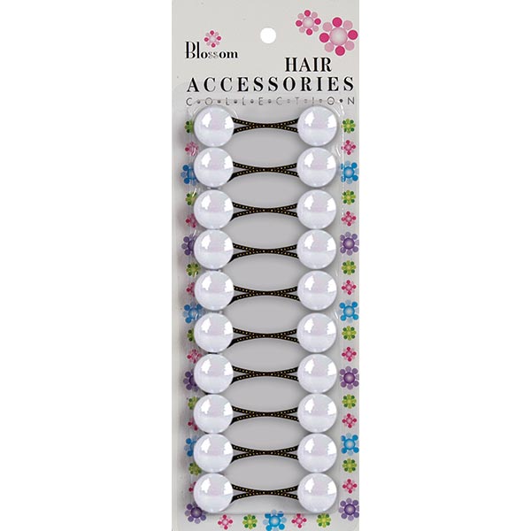 BLOSSOM - Hair Accessories Hair Knockers 10PCs White #PPP01-01AB