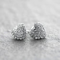 JOY JEWELRY - Silver Cubic Zirconia Earrings HEART (SAC003BB)
