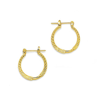 JOY JEWELRY - Gold Pincatch Hoop Earrings A06