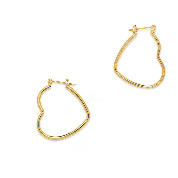 JOY JEWELRY - Gold Pincatch Heart Hoop Earrings A09