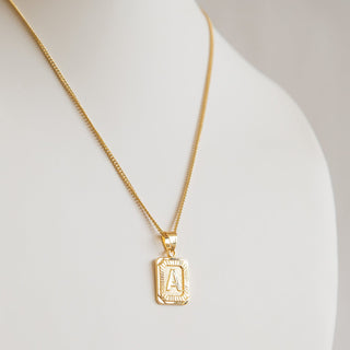 JOY JEWELRY - Gold Square Initial Necklace