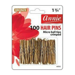 ANNIE - Hair Pins 100PCs Micro Ball Tips Crimped BRONZE #3113