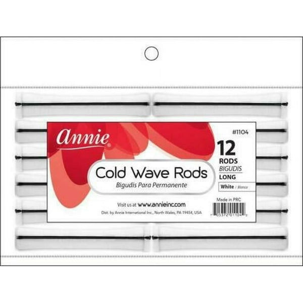 ANNIE - Professional Cold Wave Rods 12PCs LONG WHITE #1104