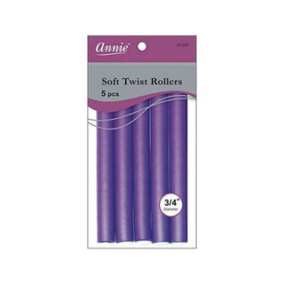 ANNIE - Professional Soft Twist Rollers 3/4" 5 PCs PURPLE