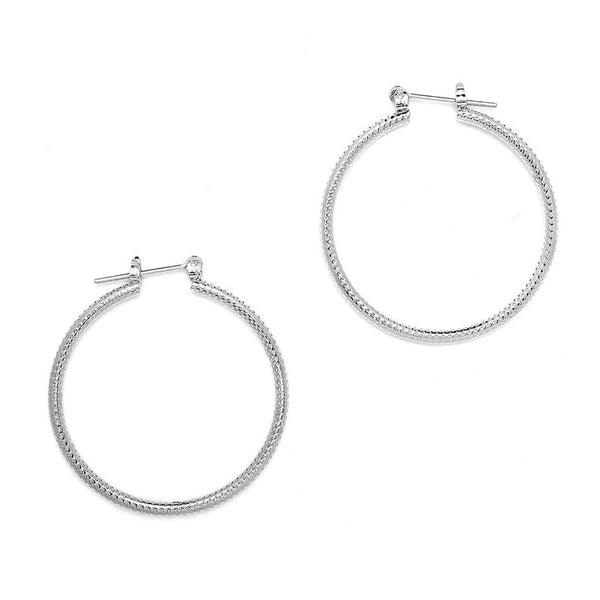 JOY JEWELRY - Silver Pincatch Hoop Earrings B10