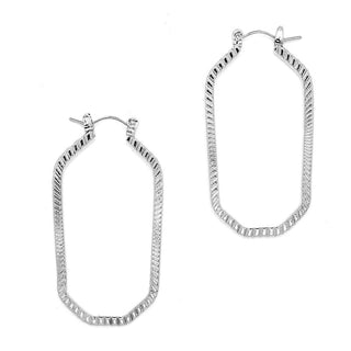 JOY JEWELRY - Silver Pincatch Hoop Earrings B15