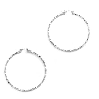 JOY JEWELRY - Silver Pincatch Hoop Earrings B20