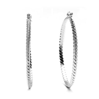 JOY JEWELRY - Silver Pincatch Hoop Earrings B22