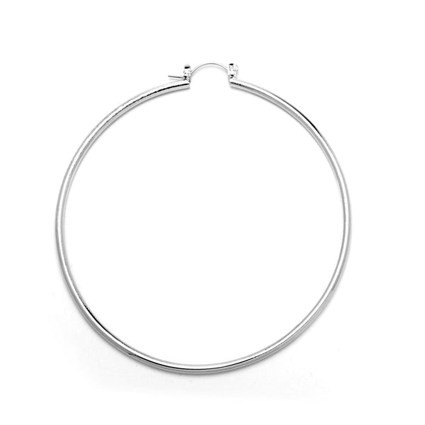 JOY JEWELRY - Silver Pincatch Hoop Earrings B25