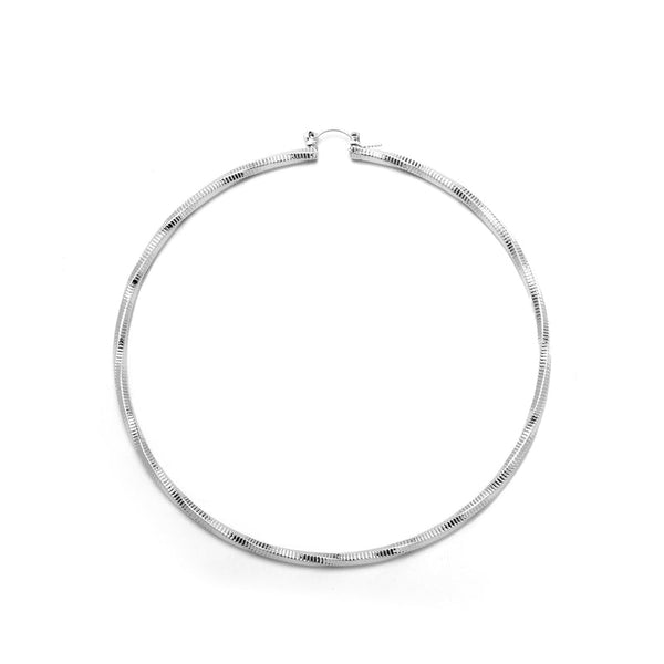 JOY JEWELRY - Silver Giant Hoop Earrings B28