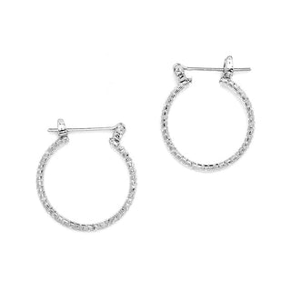 JOY JEWELRY - Silver Pincatch Hoop Earrings B05