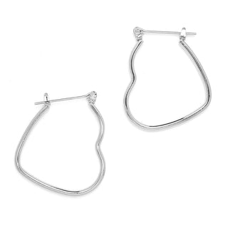 JOY JEWELRY - Silver Pincatch Heart Hoop Earrings B09