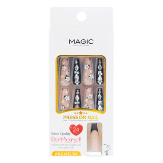 MAGIC COLLECTION - LUXURY DESIGN NAIL BLACK W/STONE #BD100-B04