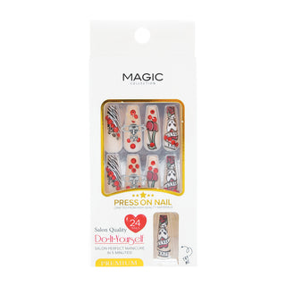 MAGIC COLLECTION - LUXURY DESIGN NAIL RED W/STONE #BD100-R02