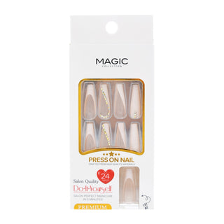 MAGIC COLLECTION - LUXURY DESIGN NAIL WHITE W/STONE #BD100-W01