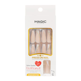 MAGIC COLLECTION - LUXURY DESIGN NAIL WHITE W/STONE #BD100-W04