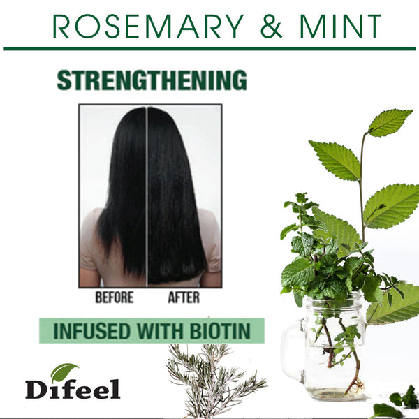 Difeel - Rosemary & Mint Infused W/ Biotin Shampoo & Conditioner