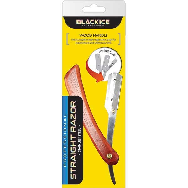 BLACE ICE - Professional Stylish Wood Handle Straight Razor