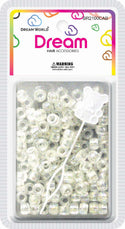 DREAM WORLD - Hair Bead Small Glossy Clear 100 Pieces BR2100CAB