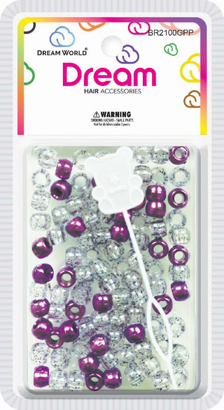 DREAM WORLD - Hair Bead Small Glitter Purple (BR2100GPP)