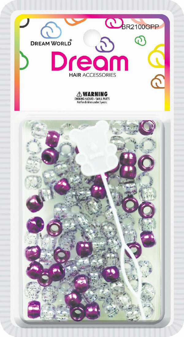 DREAM WORLD - Hair Bead Small Glitter Purple (BR2100GPP)