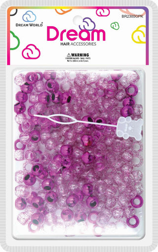 DREAM WORLD - HAIR ACCESSORIES GLITTER PURPLE BEADS (BR2300GPK)