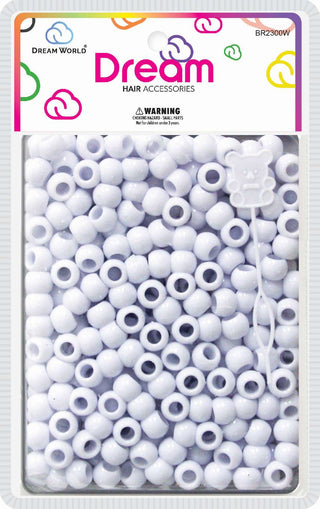 DREAM WORLD - Round Hair Bead Medium 200 Pieces (BR2300W)