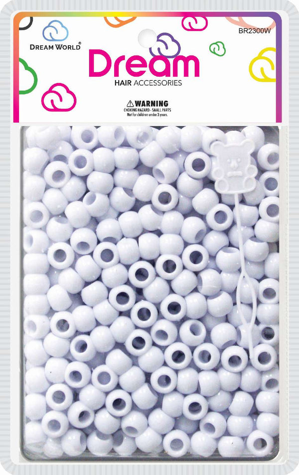 DREAM WORLD - Round Hair Bead Medium 200 Pieces (BR2300W)