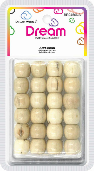 DREAM WORLD - HAIR ACCESSORIES NUDE WOODEN BEADS (BR2450NA)