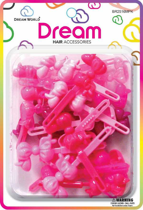 DREAM WORLD - Hair Barrettes Mixed Pink #BR2516MPK