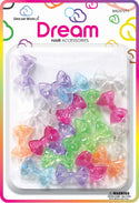 DREAM WORLD - Bow Hair Barrettes Clear Assorted 12PCS (BR2572T1)