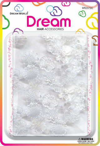 DREAM WORLD - Hair Barrettes Sunflower MINI CLEAR 20PCs