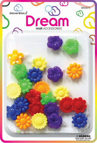DREAM WORLD - Flower Hair Barrettes Assorted (BR2573)