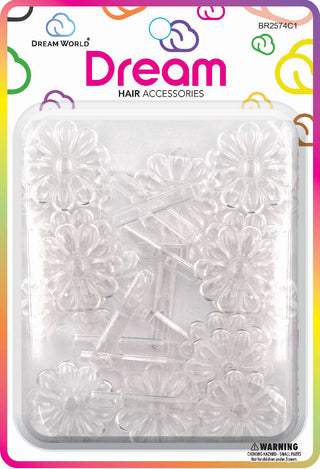 DREAM WORLD - Hair Barrettes Daisy CLEAR