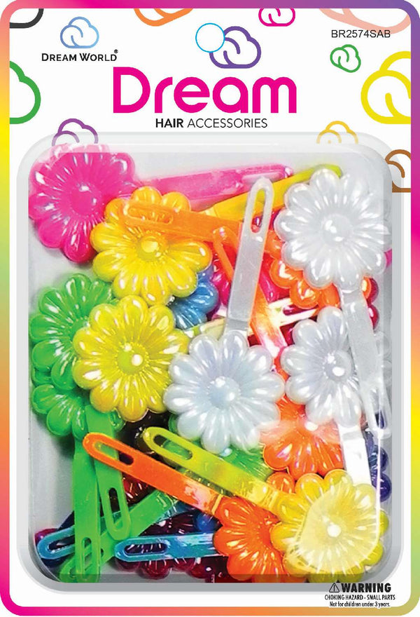 DREAM WORLD - Hair Barrettes Daisy ASSORTED 14PCS