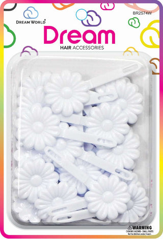 DREAM WORLD - Daisy Hair Barrettes Assorted 12PCS (BR2574W)