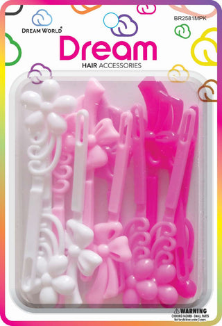 DREAM WORLD - Hair Barrettes JUMBO MIX 2 ASSORTED 12PCs