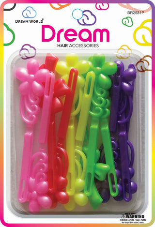 DREAM WORLD - Hair Barrettes JUMBO MIX 2 PEARL 12PCs