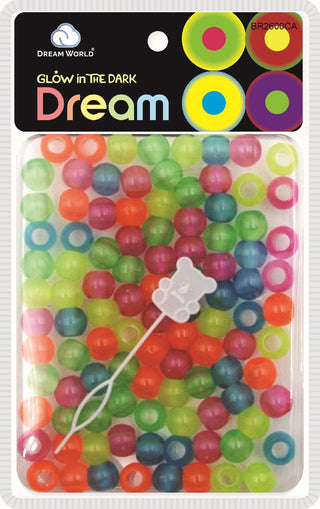 DREAM WORLD - HAIR BEADS LARGE LUMINOUS ASSORTED (BR2600CA)
