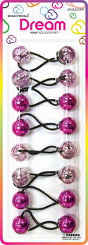 DREAM WORLD - Small Hair Knockers Purple & Glitter 6PCS (BR2620GPK)